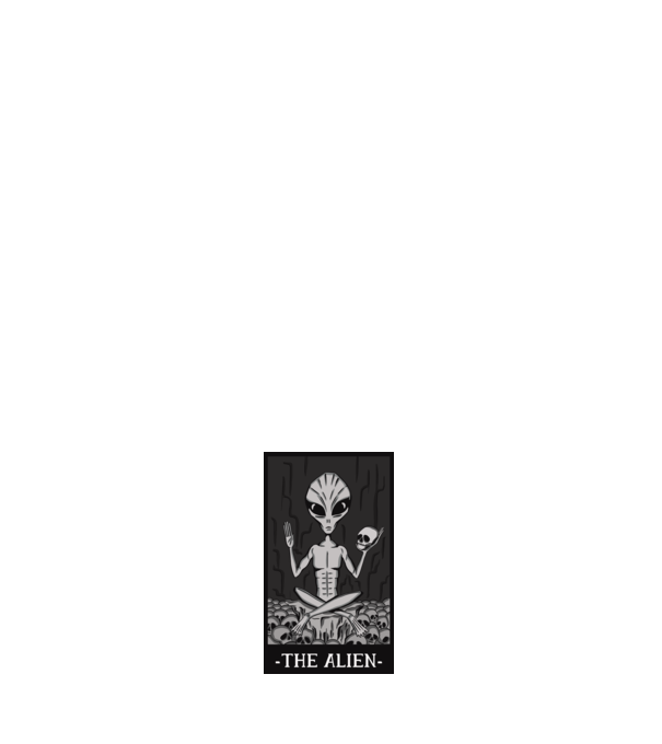 Extraterestru - Carte de tarot model negru pe tricou