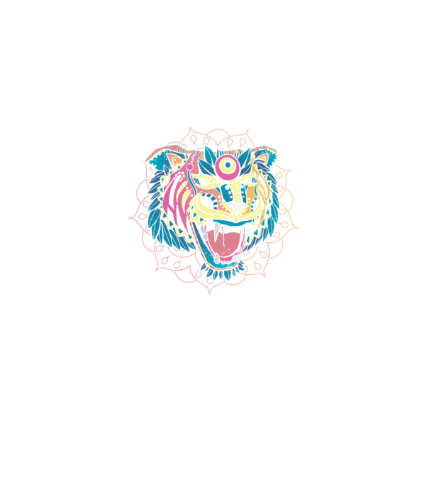 Tigru Mandala model negru pe tricou