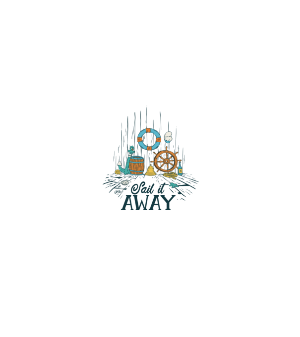 Sail it away model alb/roșu pe tricou