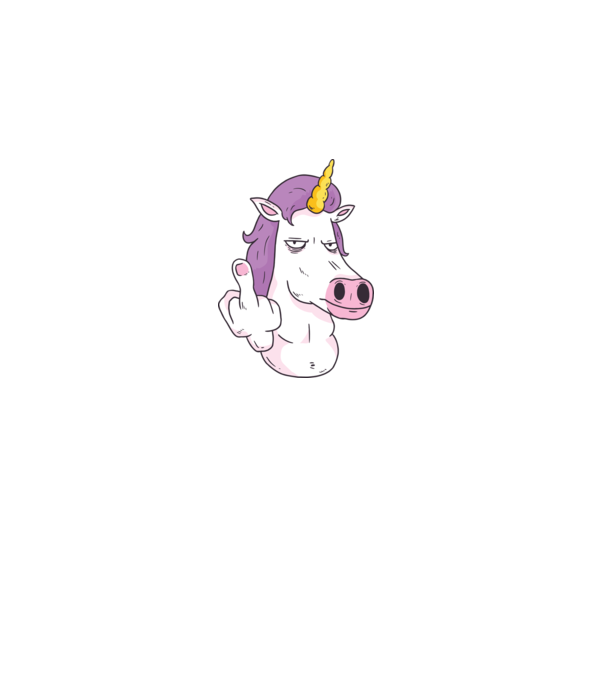 Unicorn arată degetul model albastru închis pe tricou