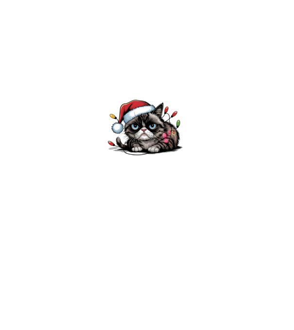 Christmas Spirit Grumpy Cat Negru model negru pe tricou