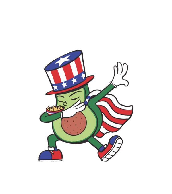 SUA Avocado DAB model alb pe tricou