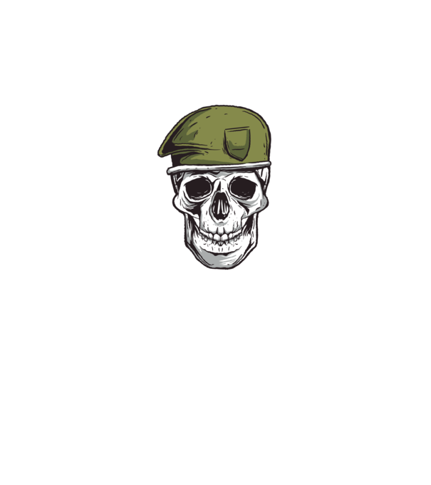 Craniu Soldat model negru pe tricou