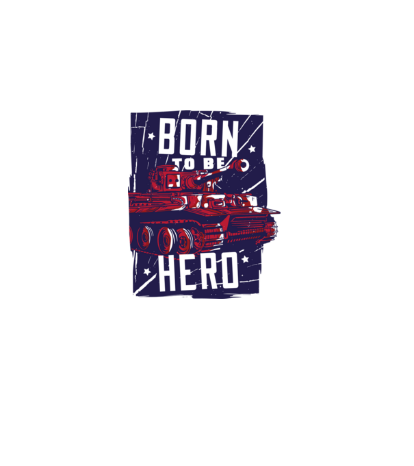 Born To be A Hero cu tanc model gri pe tricou