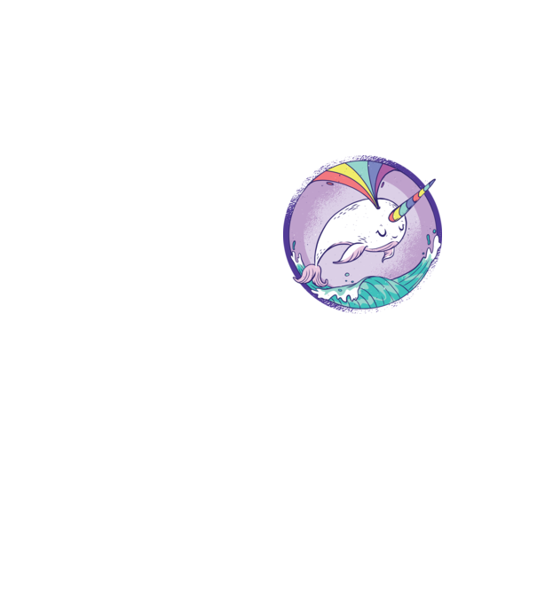 Unicorn drăguț Balenă - Narval model galben neon pe tricou