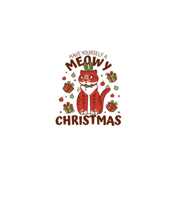 Have yourself a Meowy Christmas - Cicás Karácsony model alb pe tricou