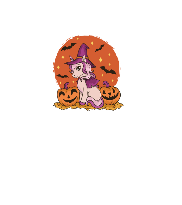 Unicorn Halloween model negru pe tricou