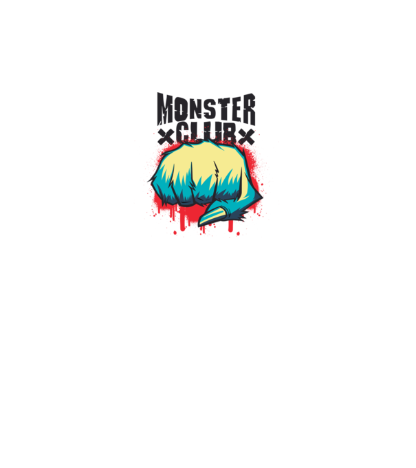 Monster Club model alb pe tricou