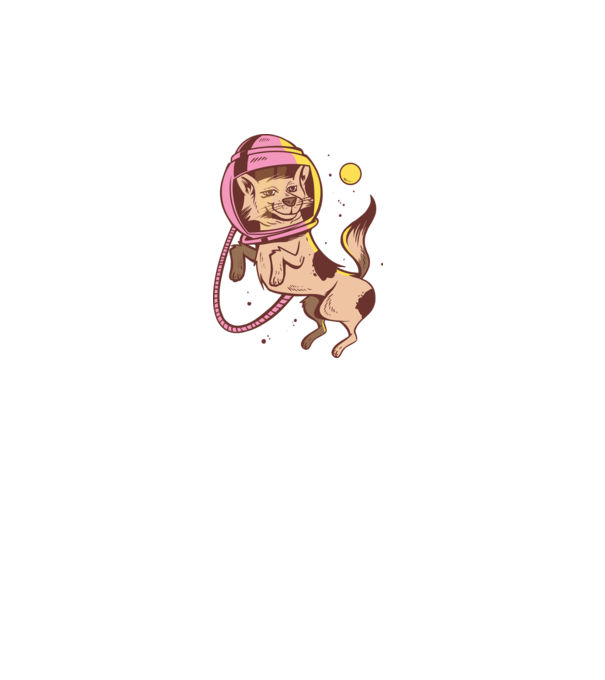Câine Astronaut model turcoaz pe tricou