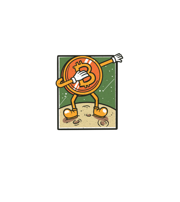Bitcoin DAB model alb pe tricou