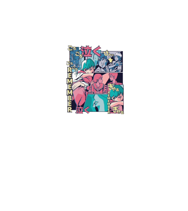 Anime Vaporwave benzi desenate model alb pe tricou