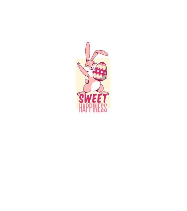 Sweet Happiness pentru Paște tricou cu iepuraș model gri pe tricou