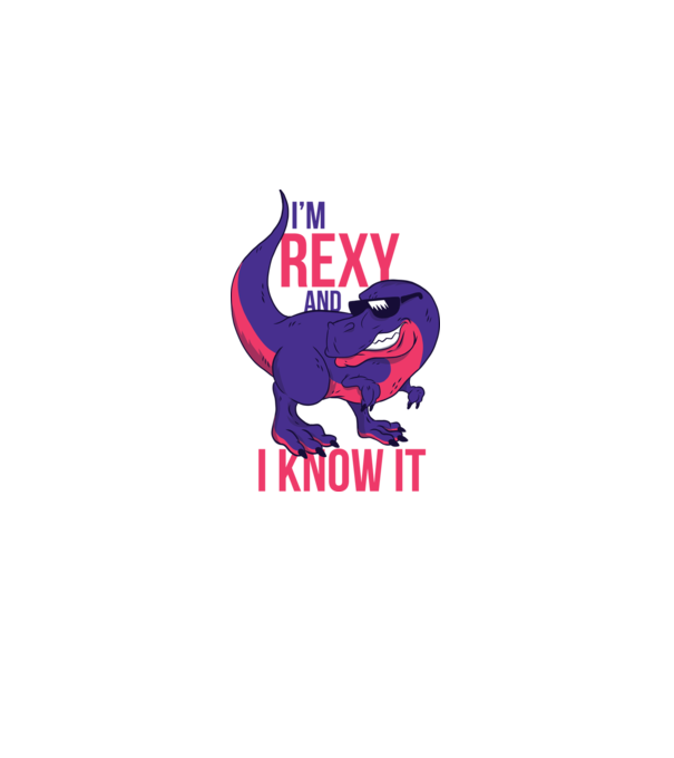 'I''m Rexy and I know it - tricou dinozaur amuzant' model roz deschis pe tricou