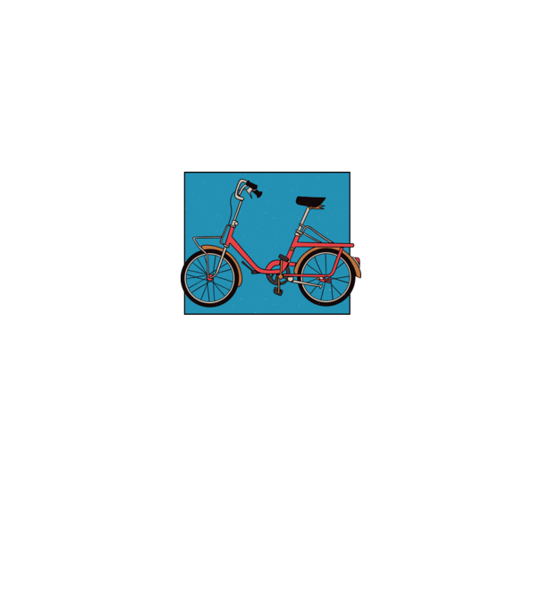 Bicicletă Camping model alb pe tricou