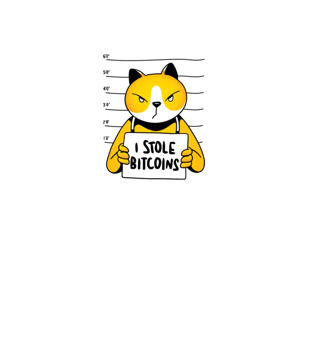 Pisică hoață Bitcoin model gri pe tricou