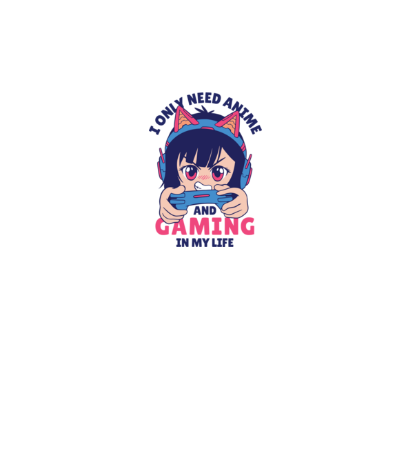 Am nevoie doar de Anime și Jocuri model alb pe tricou