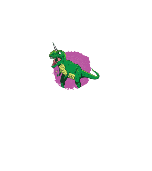 T-rex unicorn model negru pe tricou