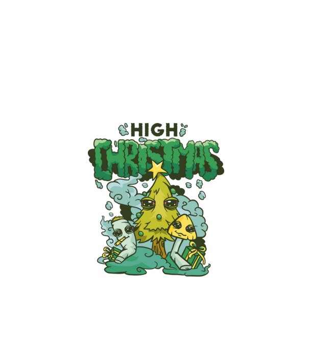 Crăciun drogat model negru pe tricou