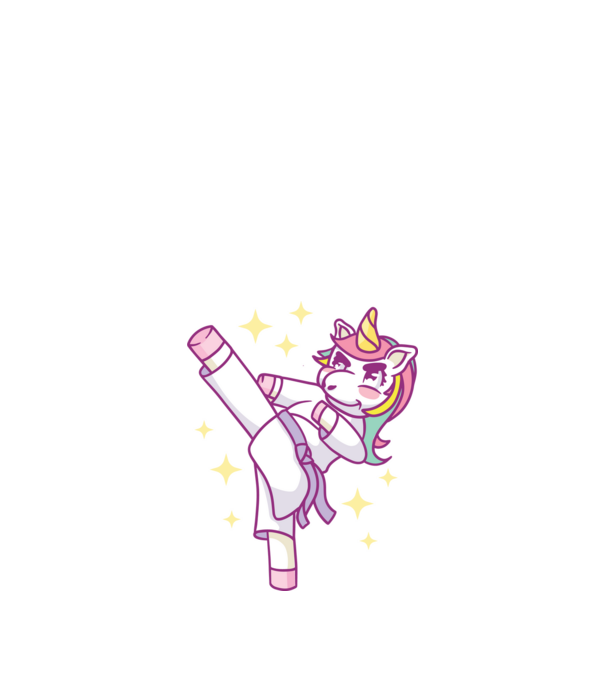 Karate unicorn model nisipiu pe tricou