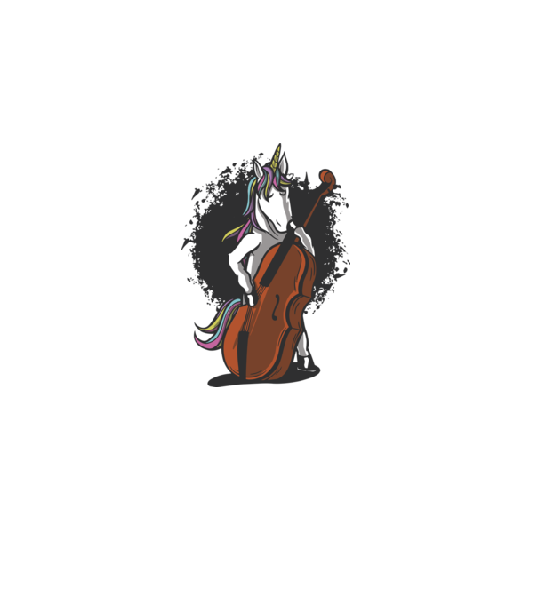 Unicorn cu violoncel model alb pe tricou
