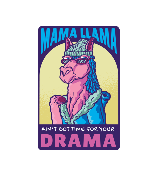 Mama Lama model alb pe tricou