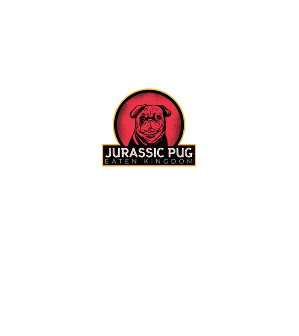 Jurassic Pug Tricou cu mops model gri pe tricou
