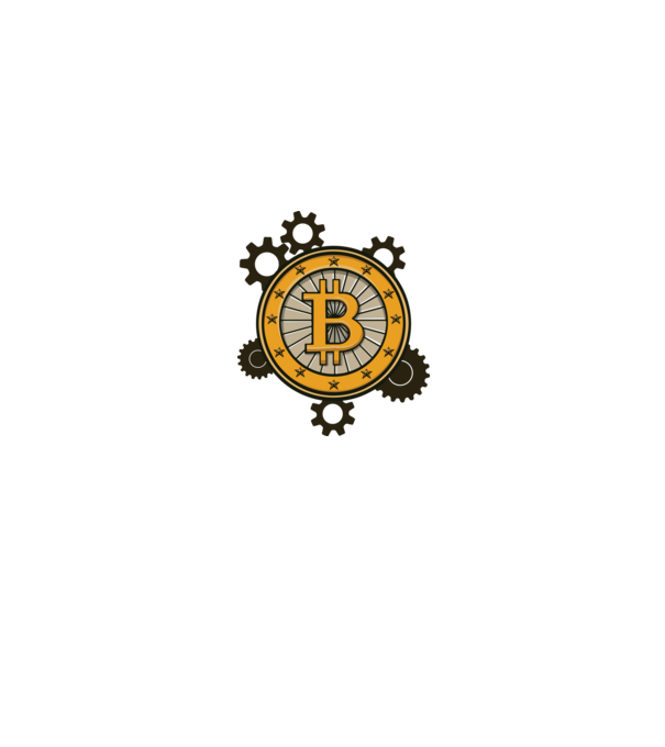 Mecanică Bitcoin model alb pe tricou