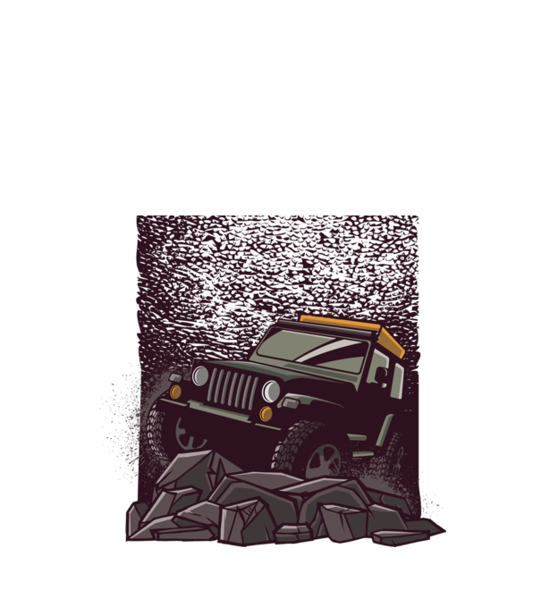 Jeep Offroad model alb pe tricou