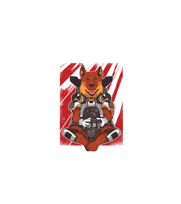 Gamer Ciobănesc german Apex model gri pe tricou