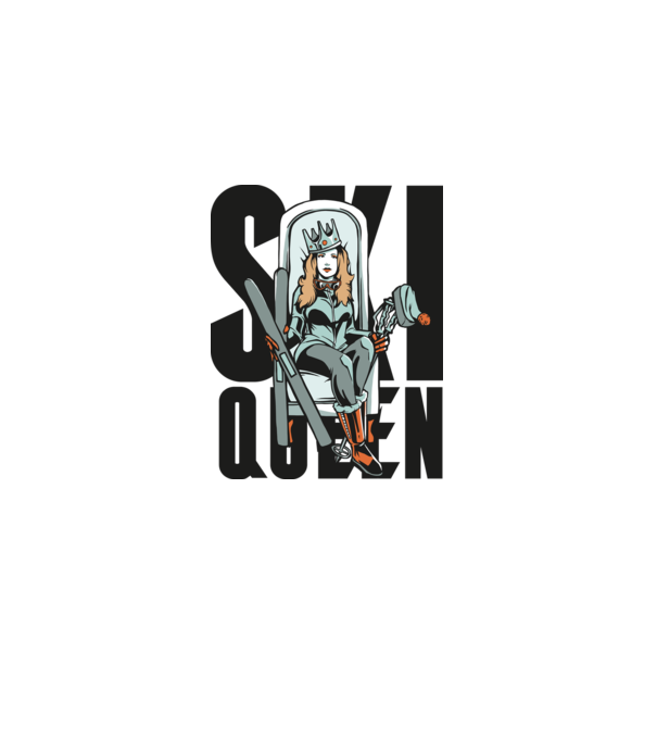 Ski Queen - Regină schioară model albastru deschis pe tricou