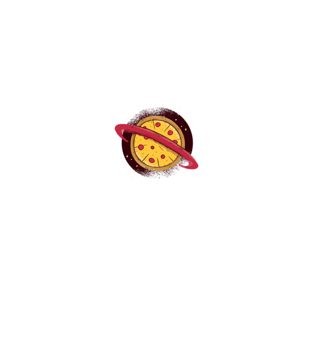 Pizza Planetă model gri pe tricou