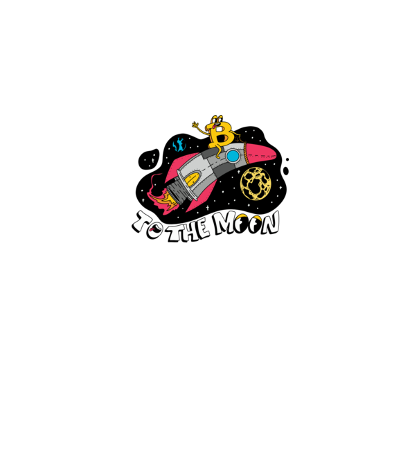 Bitcoin to the moon model gri pe tricou