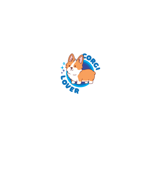 Corgi Lover model alb pe tricou