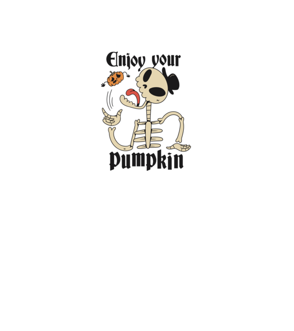 Enjoy your pumpkin Skeleton model gri pe tricou