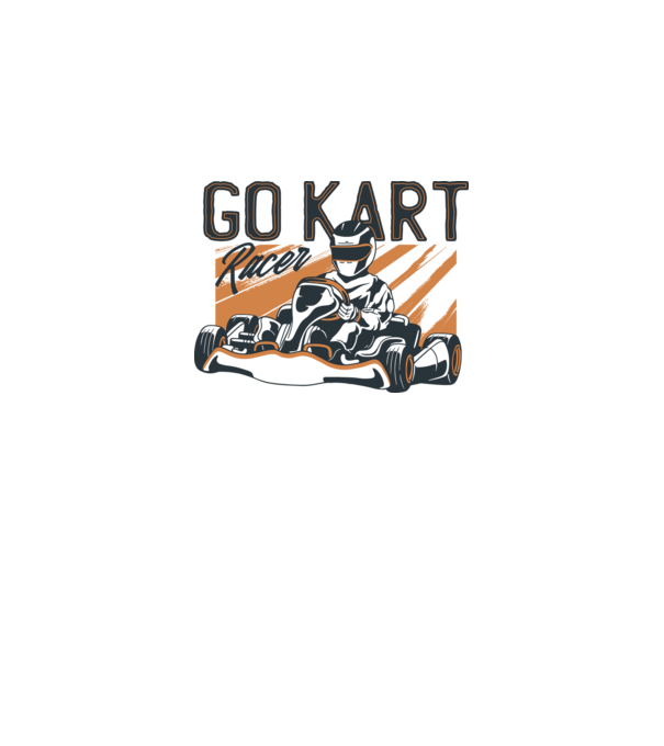 Concurent Go-kart model alb pe tricou