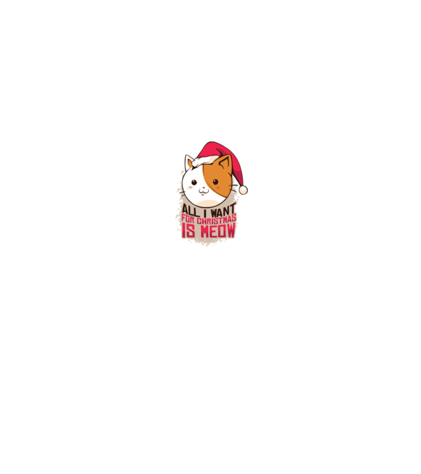 All I want for christmas is MEOW tricou cu pisică model negru pe tricou