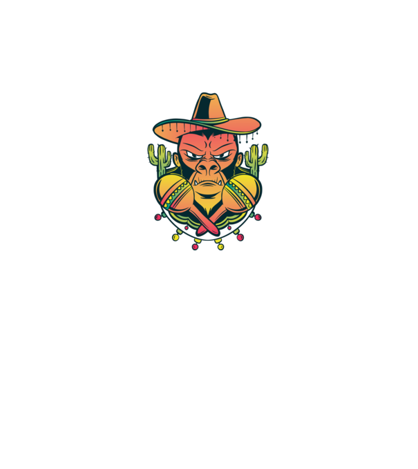 Gorila mexicană model gri pe tricou