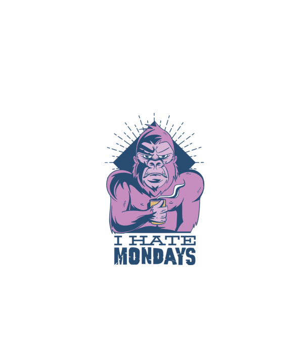 Urăsc zilele de luni model alb pe tricou