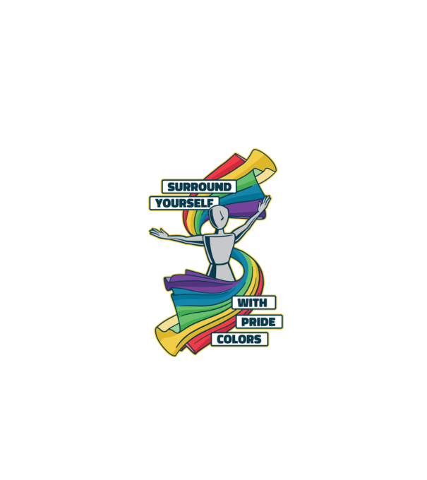 Pride cu curcubeu model albastru închis pe tricou
