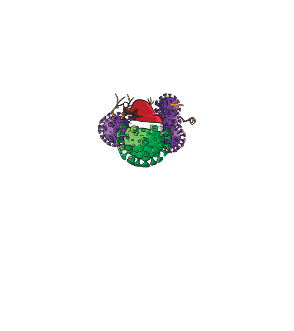 Christmas Covid model alb pe tricou