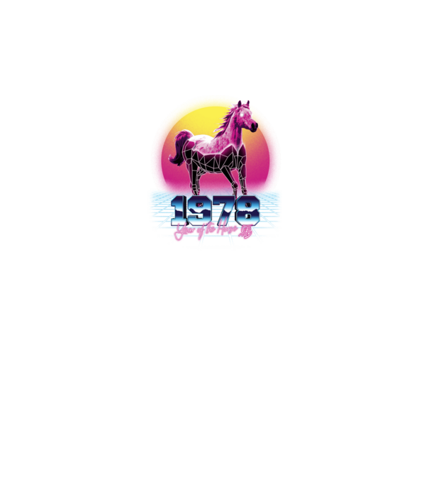 1978 Year of the Horse model negru pe tricou