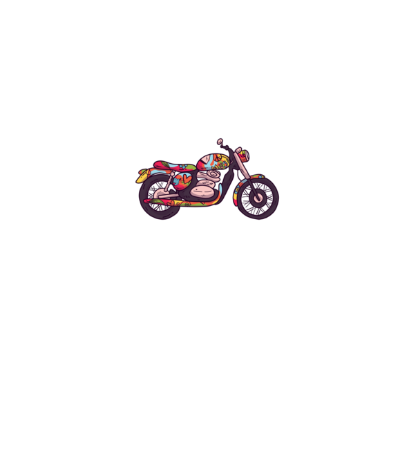 Motociclist Hippi model negru pe tricou