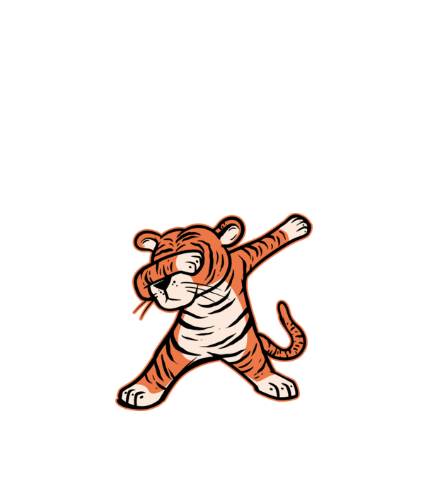 Tigru DAB model negru pe tricou