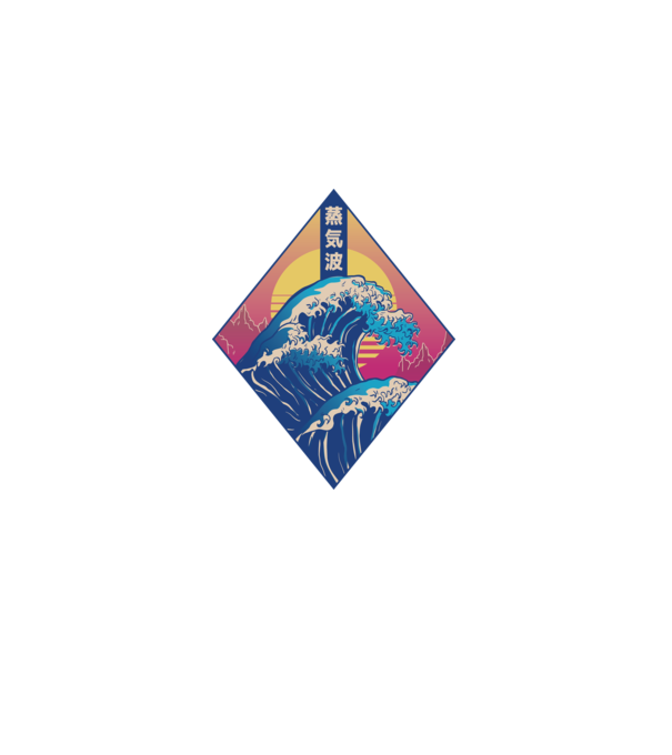 Vaporwave Val model alb pe tricou