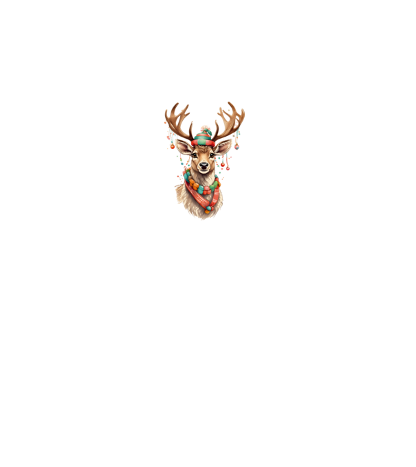 Festive Reindeer model gri pe tricou
