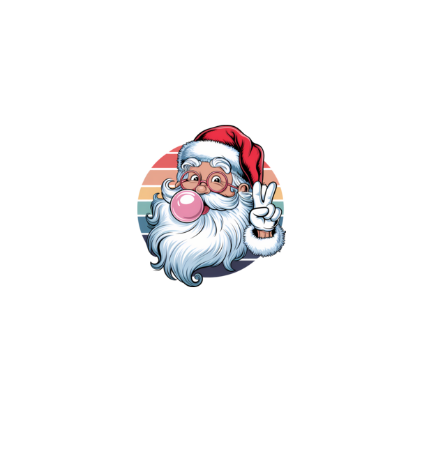 Bubble gum santa model negru pe tricou