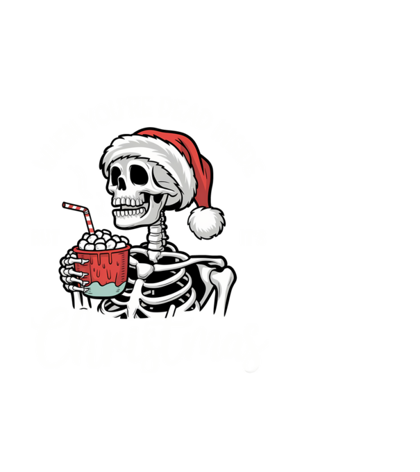 Dead inside, but it's christmas Negru model alb pe tricou