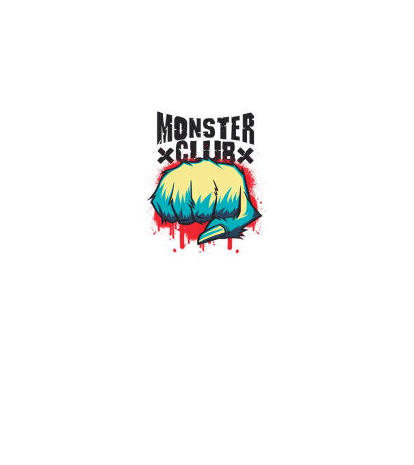 Monster Club model alb pe tricou