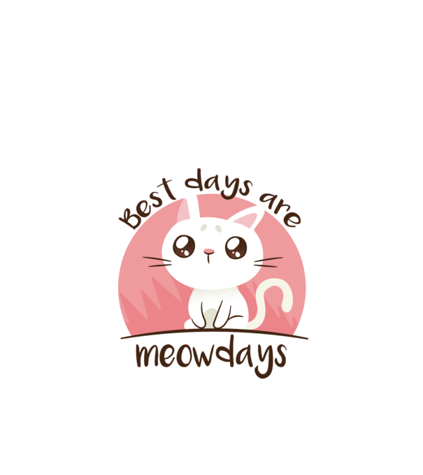 Best days are Meowdays model alb pe tricou