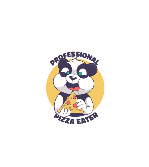 Panda Pizza model turcoaz pe tricou